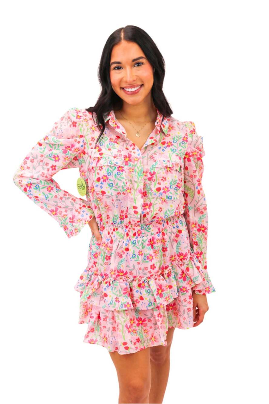 NWT Sincerely Ours Strawberry Fields Harlow Mini Dress Size Medium
